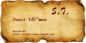 Svecz Tímea névjegykártya
